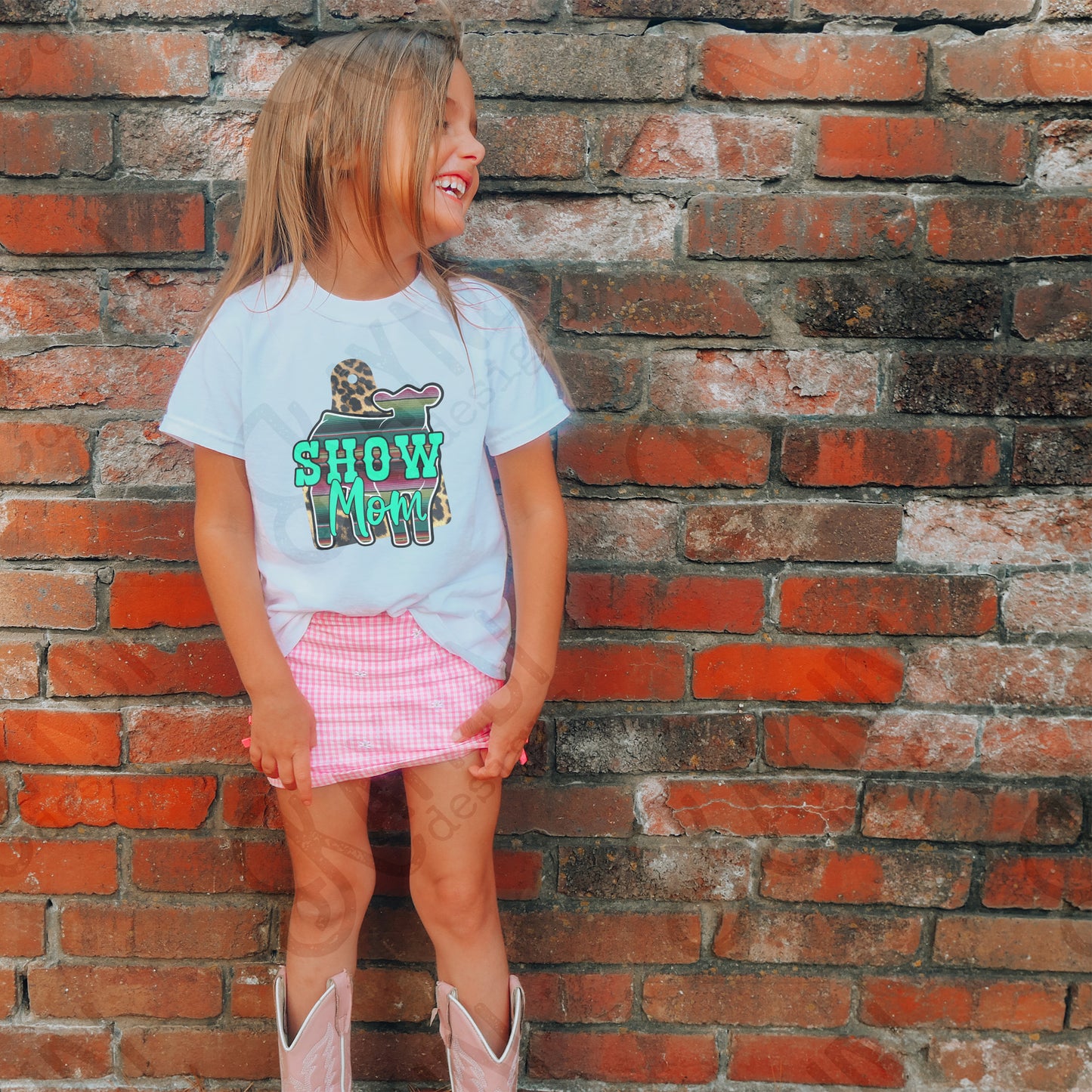 Show Mom Calf Sublimation Design PNG Digital Download Printable Leopard Serape