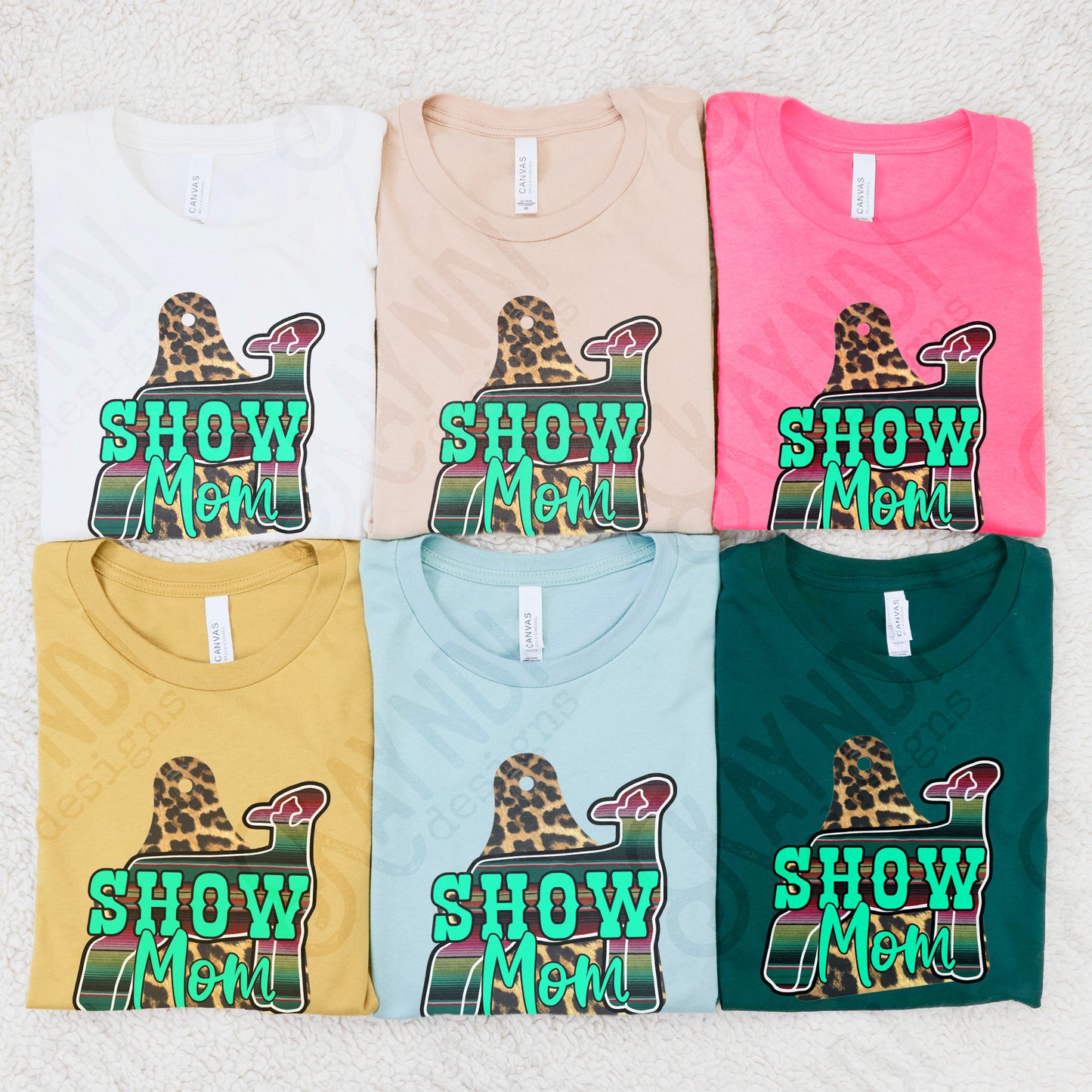 Show Mom Lamb Leopard Serape Sublimation Design PNG Digital Download Printable