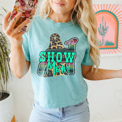 Show Mom Lamb Leopard Serape Sublimation Design PNG Digital Download Printable