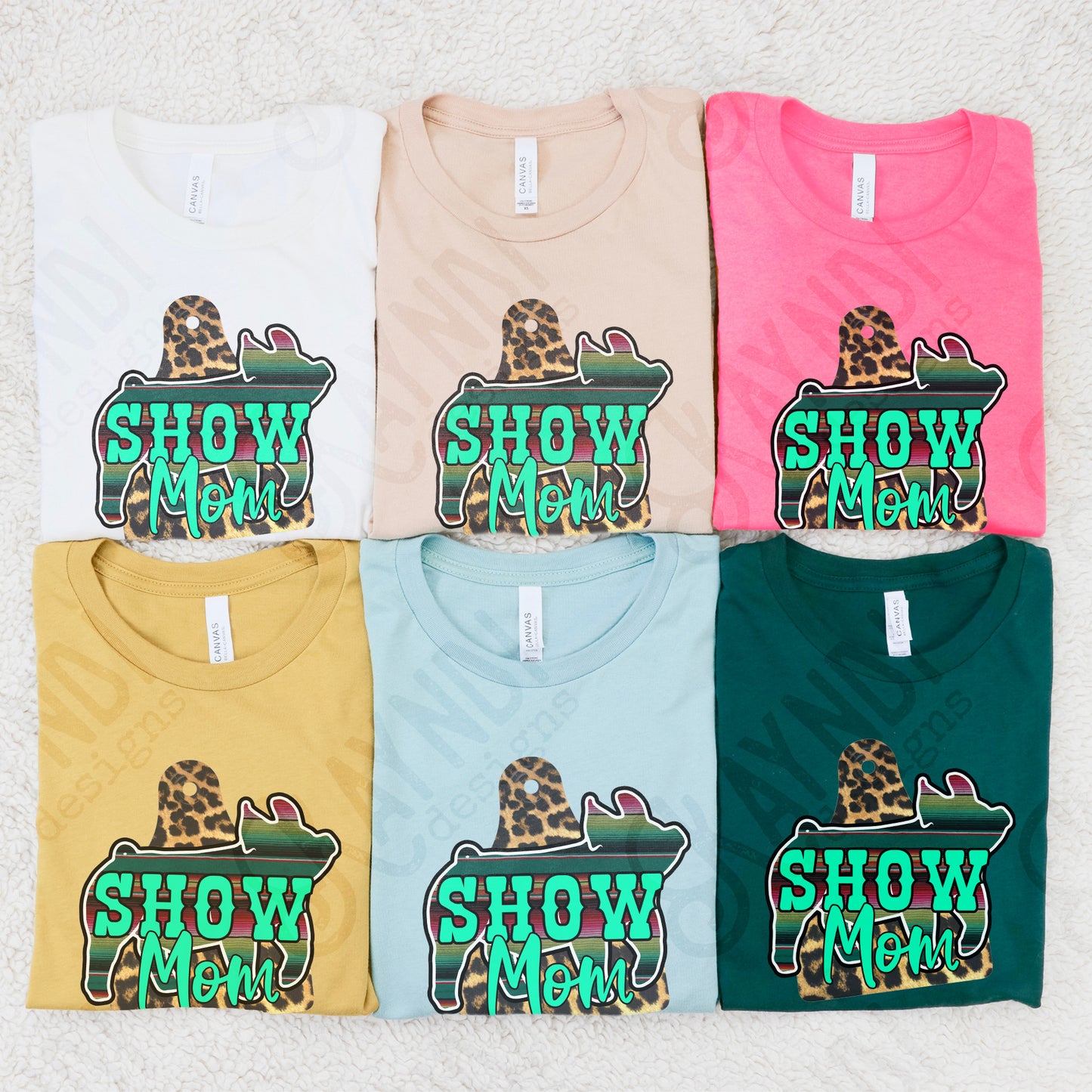 Show Mom Pig Leopard Serape Sublimation Design PNG Digital Download Printable