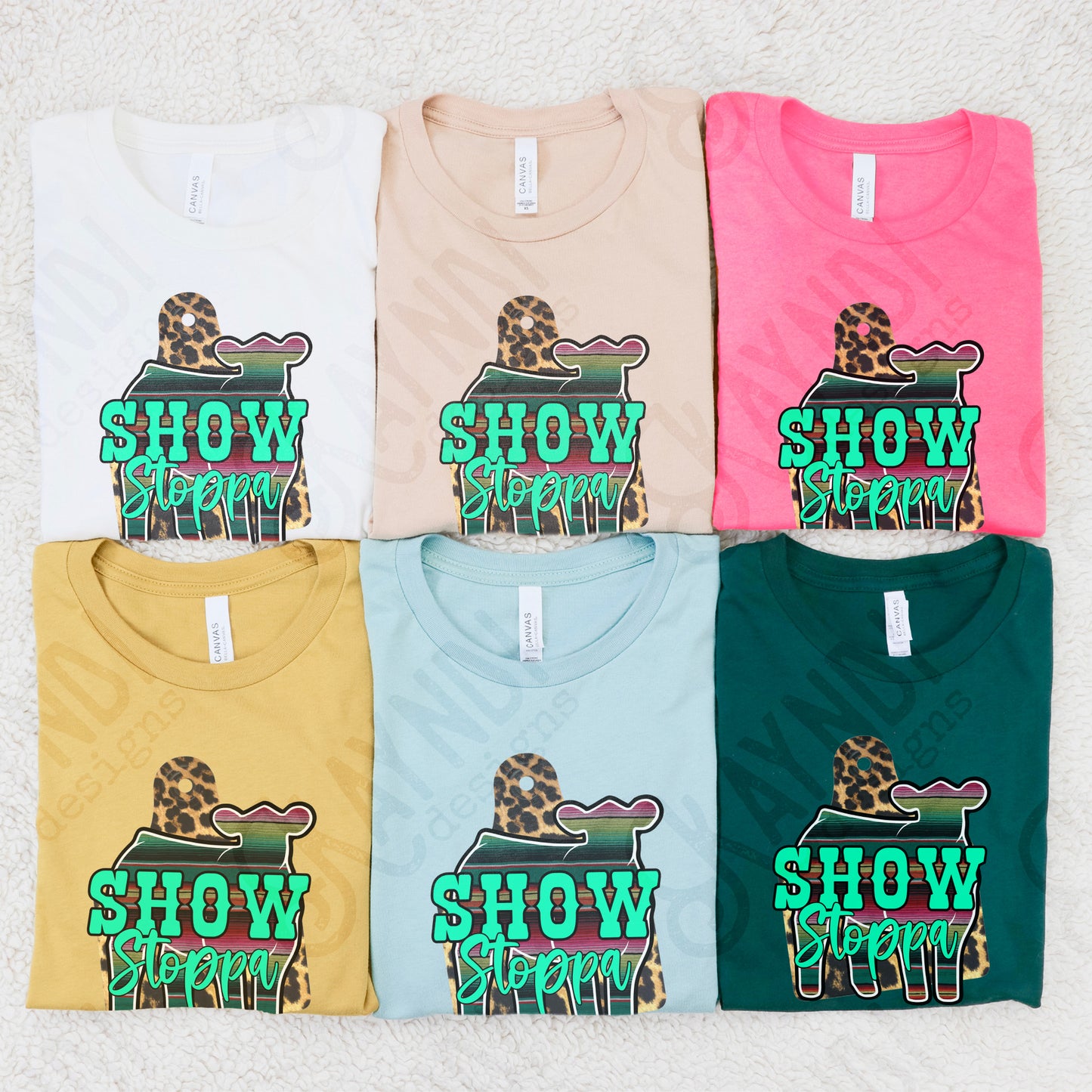 Show Stoppa Calf Leopard Serape Sublimation Design PNG Digital Download Printable