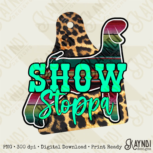 Show Stoppa Goat Leopard Serape Sublimation Design PNG Digital Download Printable
