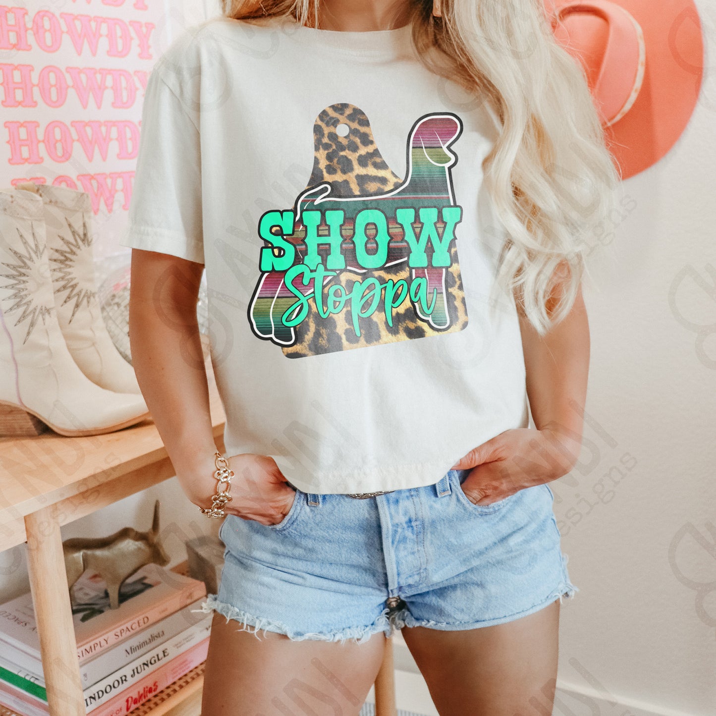 Show Stoppa Goat Leopard Serape Sublimation Design PNG Digital Download Printable