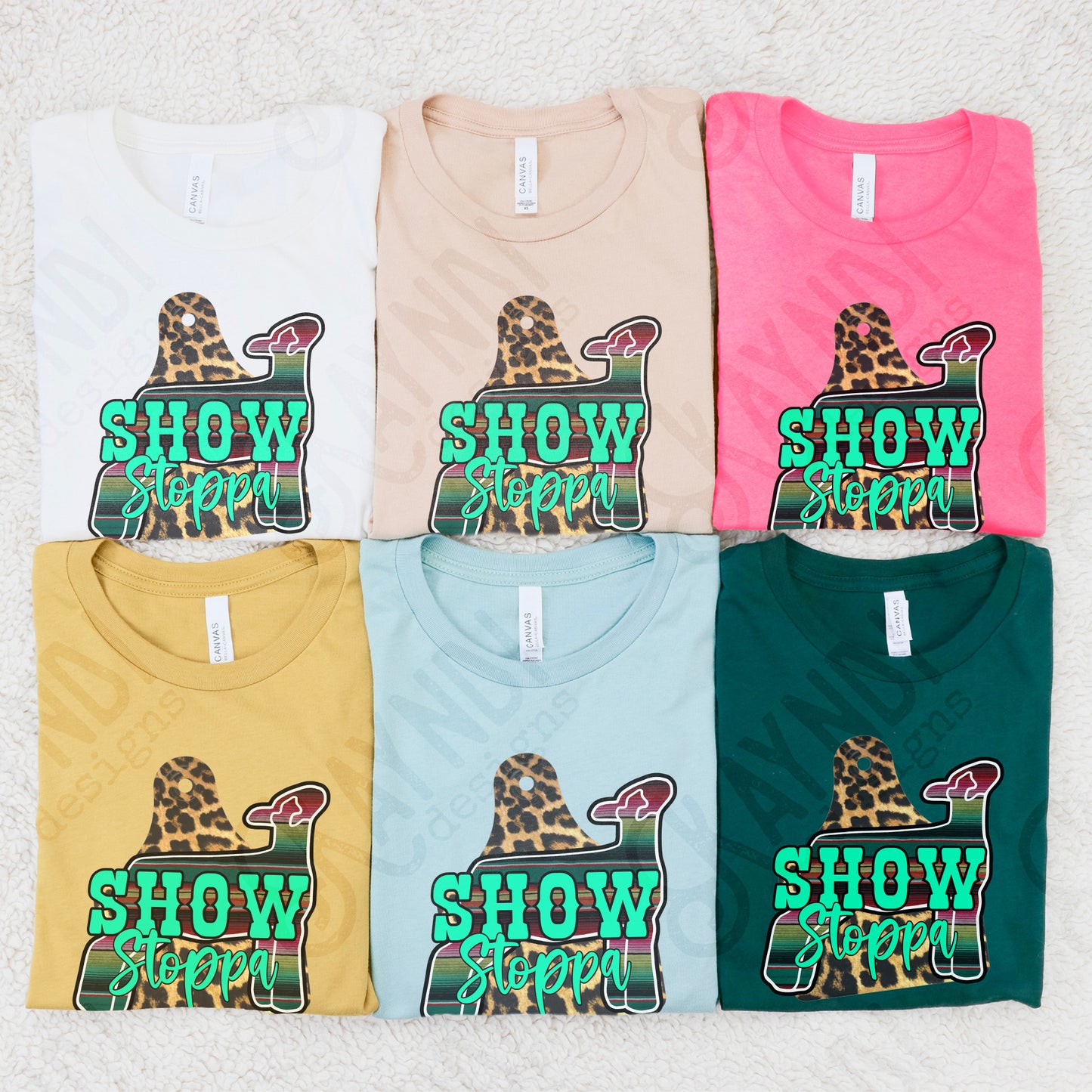 Show Stoppa Lamb Leopard Serape Sublimation Design PNG Digital Download Printable