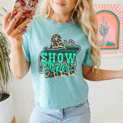 Show Stoppa Pig Leopard Serape Sublimation Design PNG Digital Download Printable