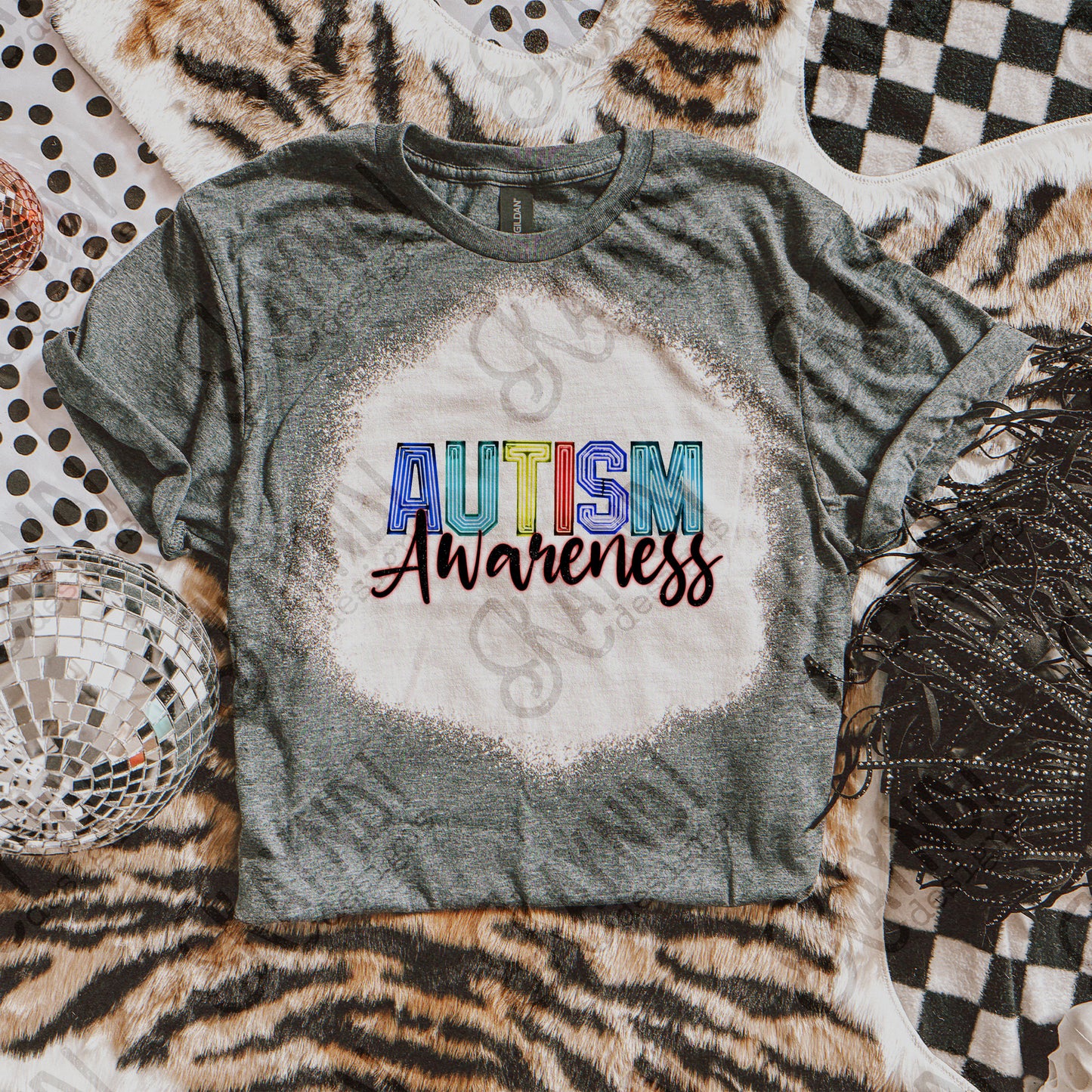 Autism Awareness Sublimation Design PNG Digital Download Printable DTF Print Neon Lights