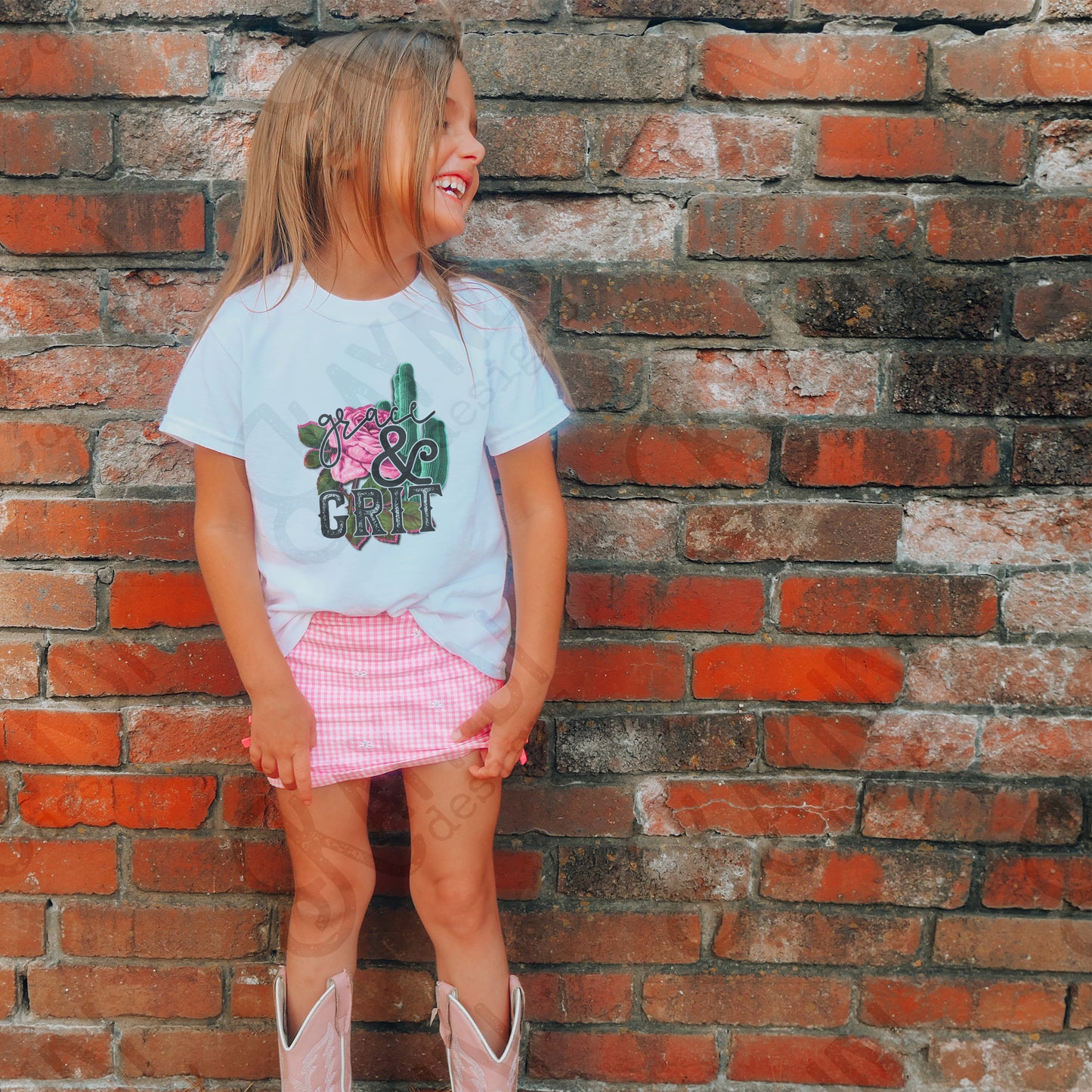 Grace and Grit Sublimation Design PNG Digital Download Printable Rose Cactus