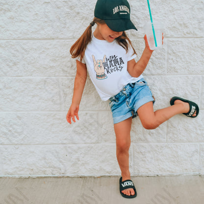 My Mama Rocks Sublimation Design PNG Digital Download Printable Rock Hand Sign Rocker Mom Mamma Stud Glitter Leopard Turquoise