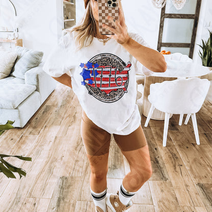 America USA Doodle Sublimation Design PNG Digital Download Printable Leopard Cheetah 1776 Patriotic Independence Day 4th of July Stars