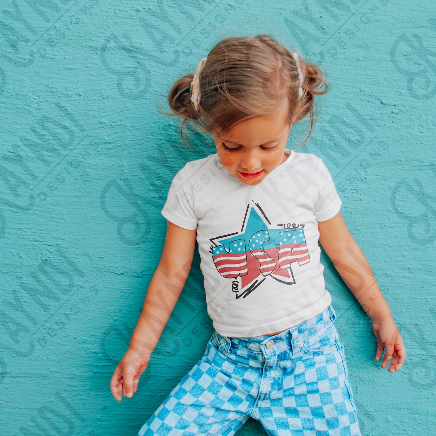 USA Doodle Star Sublimation Design PNG Digital Download Printable Red White & Blue Star Doodle