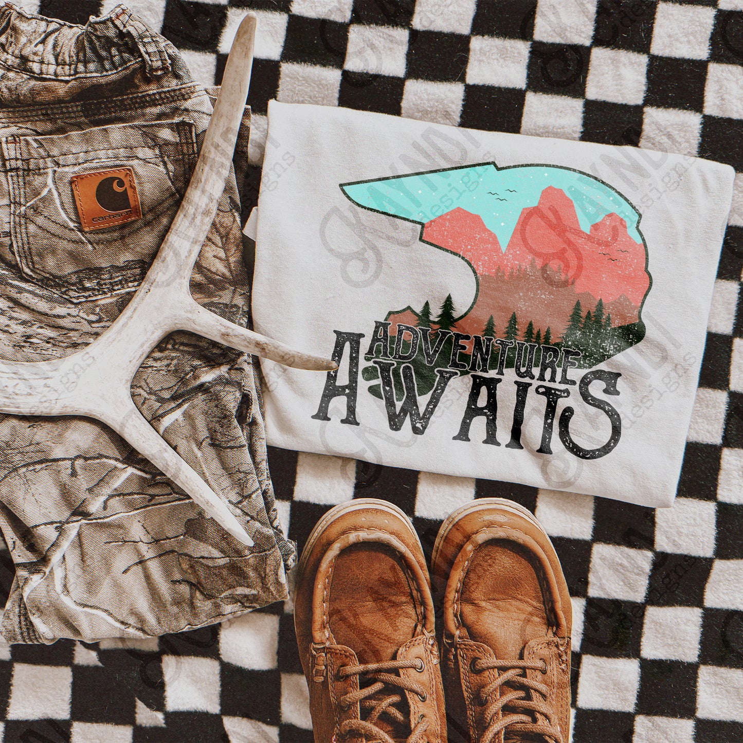 Adventure Awaits Motocross Helmet Sublimation Design PNG Digital Download Printable