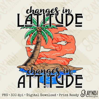 Changes in Latitude Changes in Attitude Design PNG Digital Download Printable Red Rose Cactus (Copy)