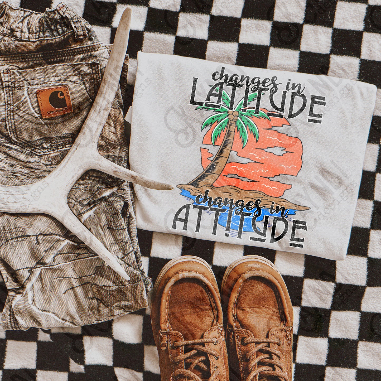 Changes in Latitude Changes in Attitude Design PNG Digital Download Printable Red Rose Cactus (Copy)
