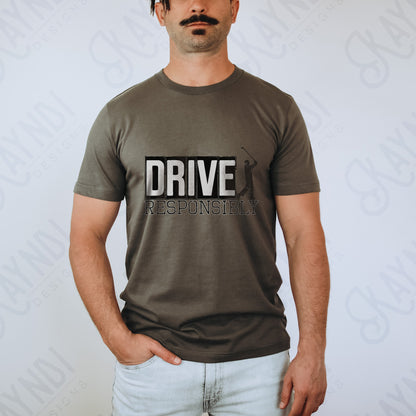 Drive Responsibly Sublimation Design PNG Digital Download Printable Golf Driver Funny