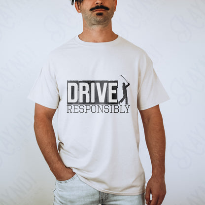Drive Responsibly Sublimation Design PNG Digital Download Printable Golf Driver Funny