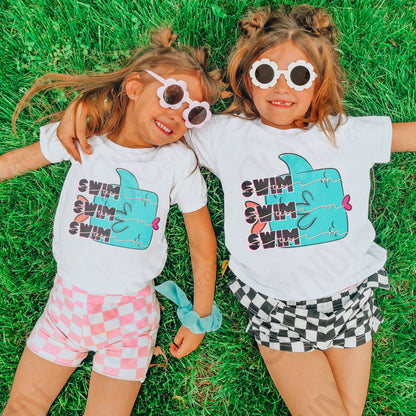 Swim Swim Swim Doodle Fish Sublimation Design PNG Digital Download Printable Kids Children Summer Pool Beach Vacation Cute
