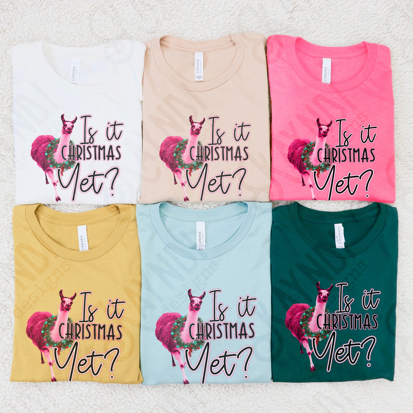 Is It Christmas Yet Pink Llama Sublimation Design PNG Digital Download Printable Christmas Llama