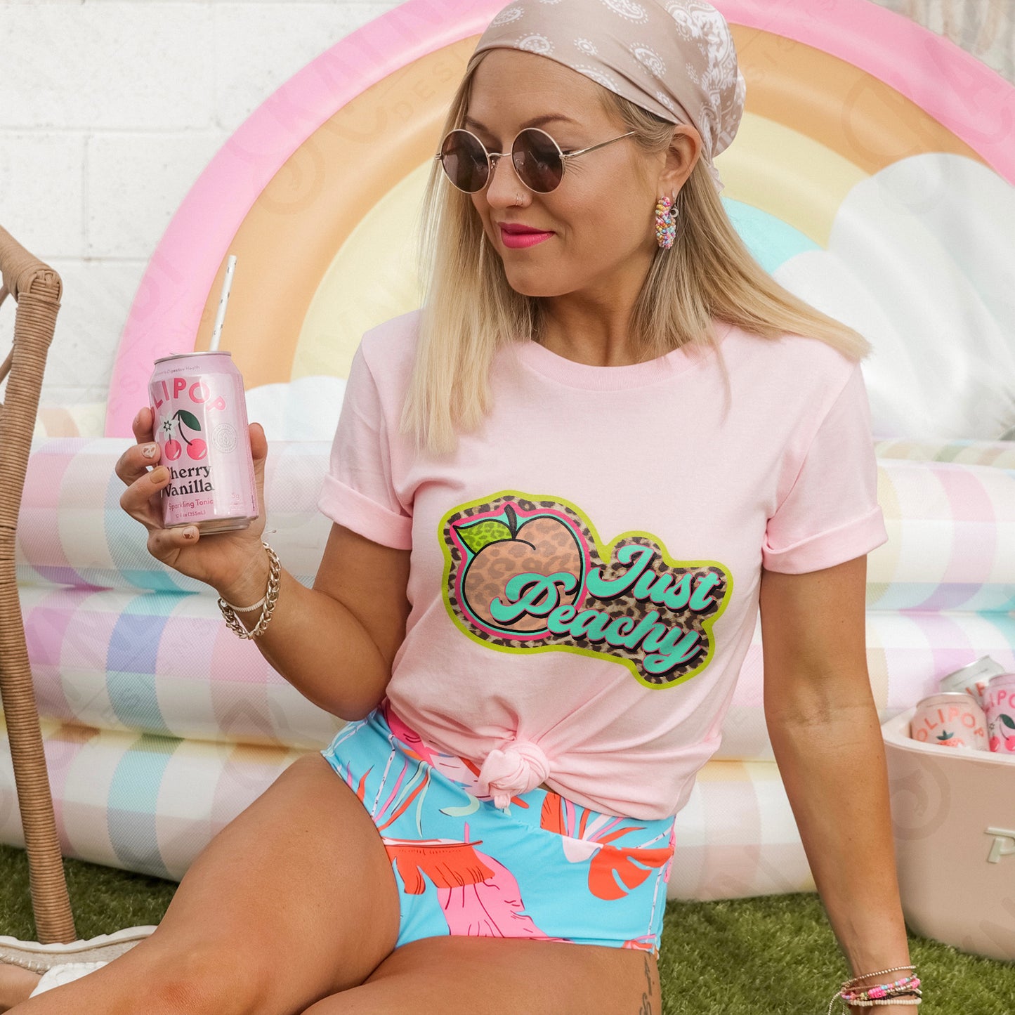 Just Peachy Sublimation Design PNG Digital Download Printable Leopard Peach