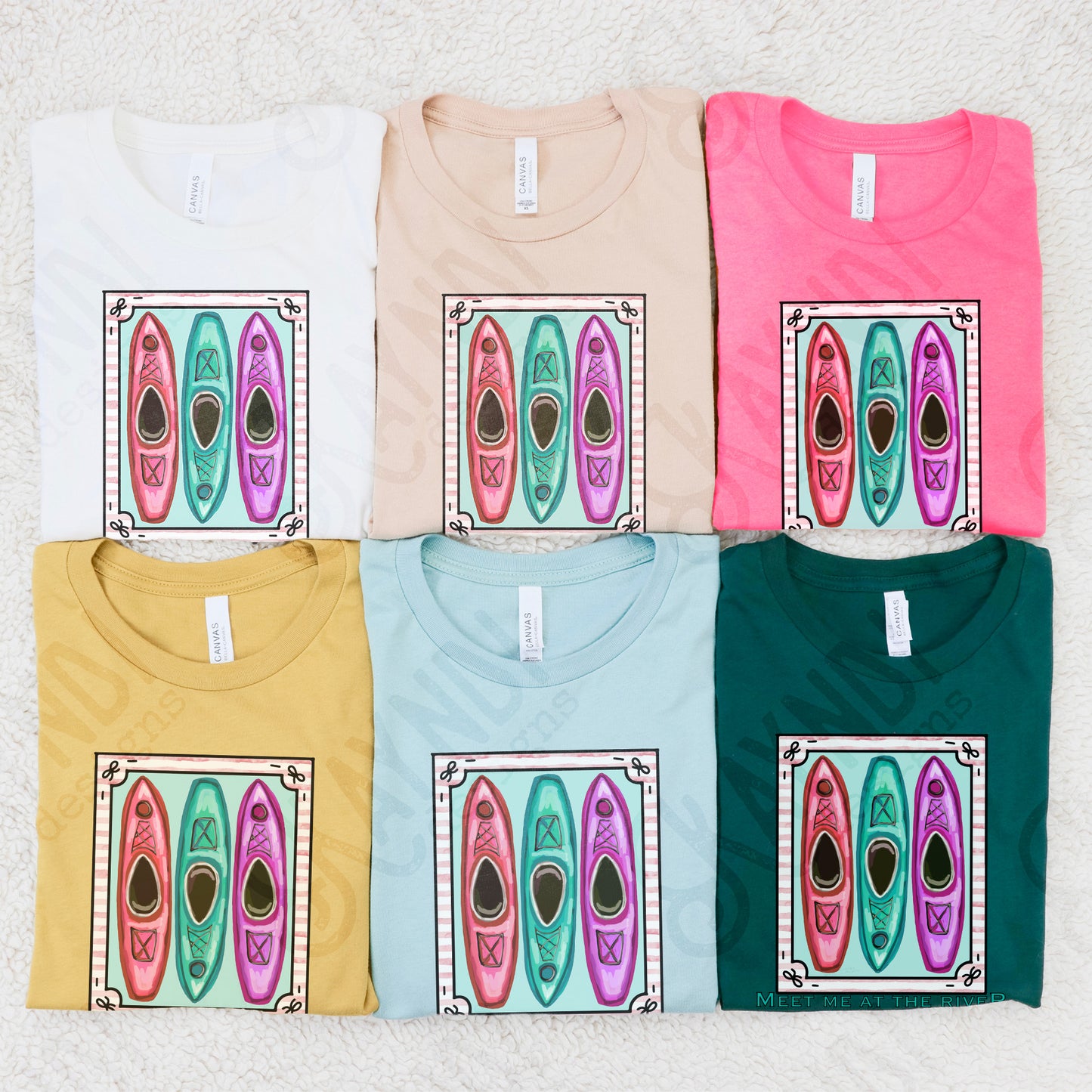 Meet Me at the River Sublimation Design PNG Digital Download Printable Kayaks Teal