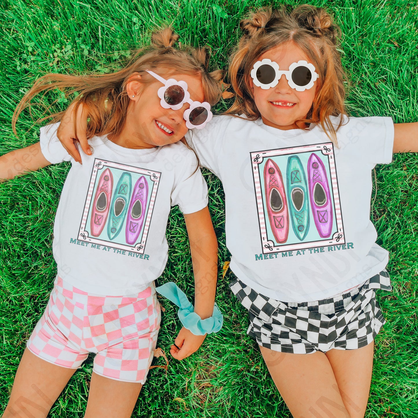 Meet Me at the River Sublimation Design PNG Digital Download Printable Kayaks Teal