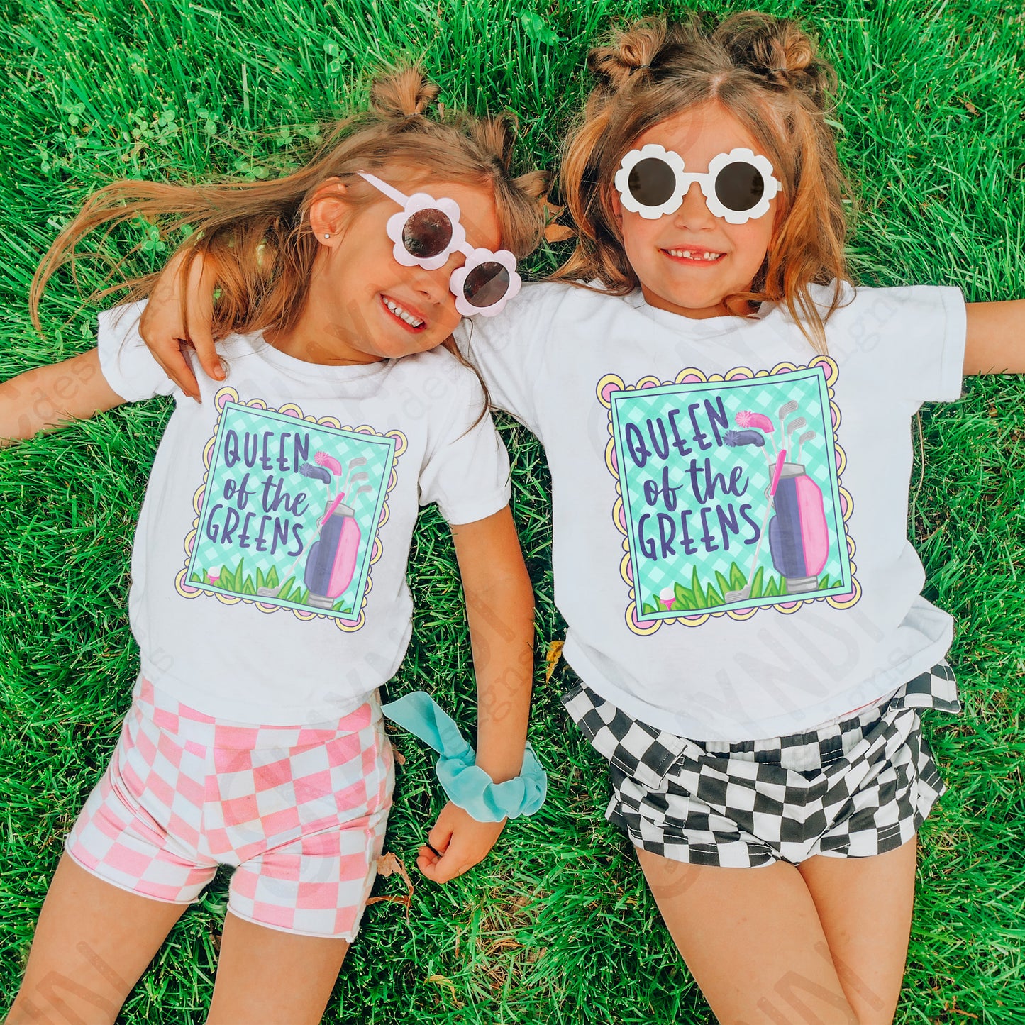 Queen of the Greens Sublimation Design PNG Digital Download Printable Female Golfer Golf