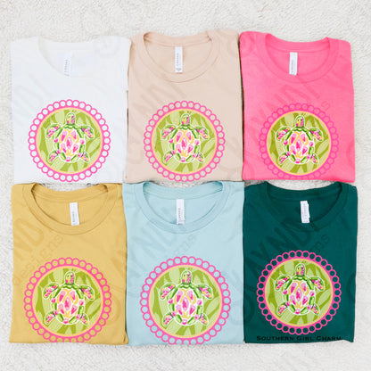 Southern Girl Charm Turtle Sublimation Design PNG Digital Download Printable Southern Preppy Beach Summer Girly Prep Preppy Sea Turtle Green