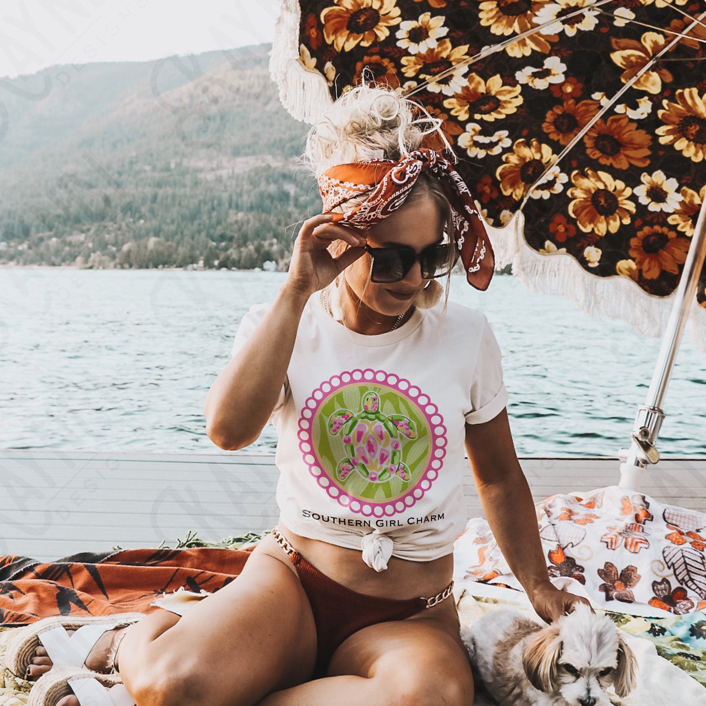 Southern Girl Charm Turtle Sublimation Design PNG Digital Download Printable Southern Preppy Beach Summer Girly Prep Preppy Sea Turtle Green