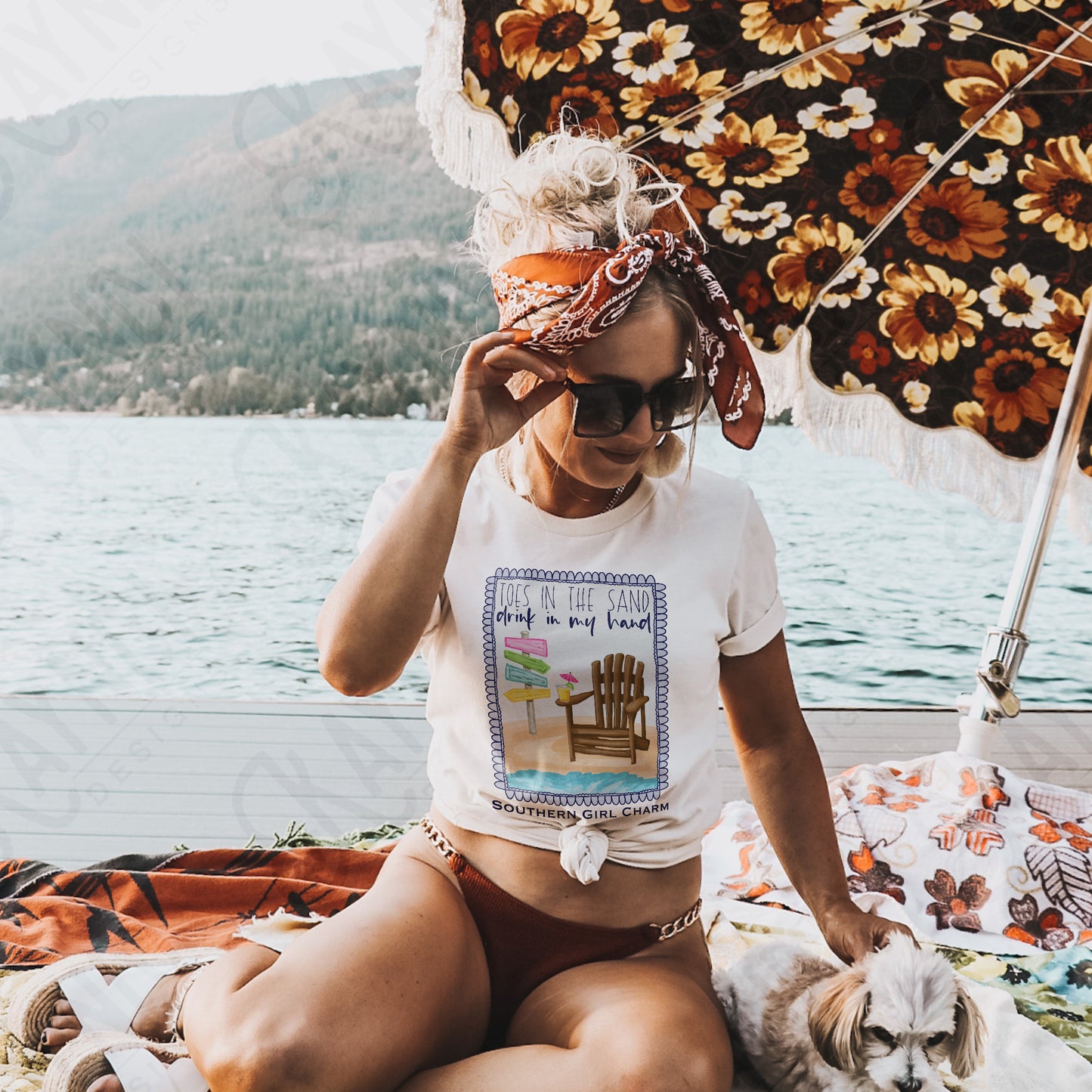 Southern Girl Charm Toes in the Sand Drink in my Hand Sublimation Design PNG Digital Download Printable Southern Prep Preppy Girly Beach