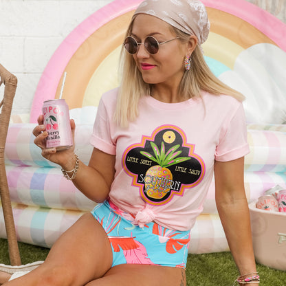 Southern Girl Charm Little Sweet Little Salty Pineapple Sublimation Design PNG Digital Download Printable Southern Prep Preppy Girly Beach