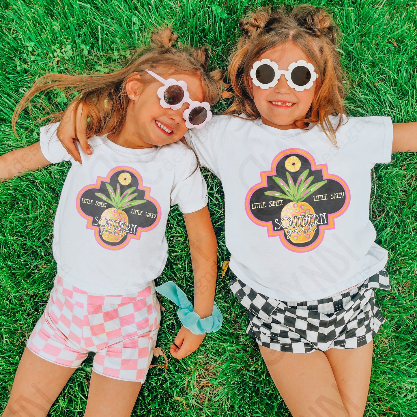 Southern Girl Charm Little Sweet Little Salty Pineapple Sublimation Design PNG Digital Download Printable Southern Prep Preppy Girly Beach