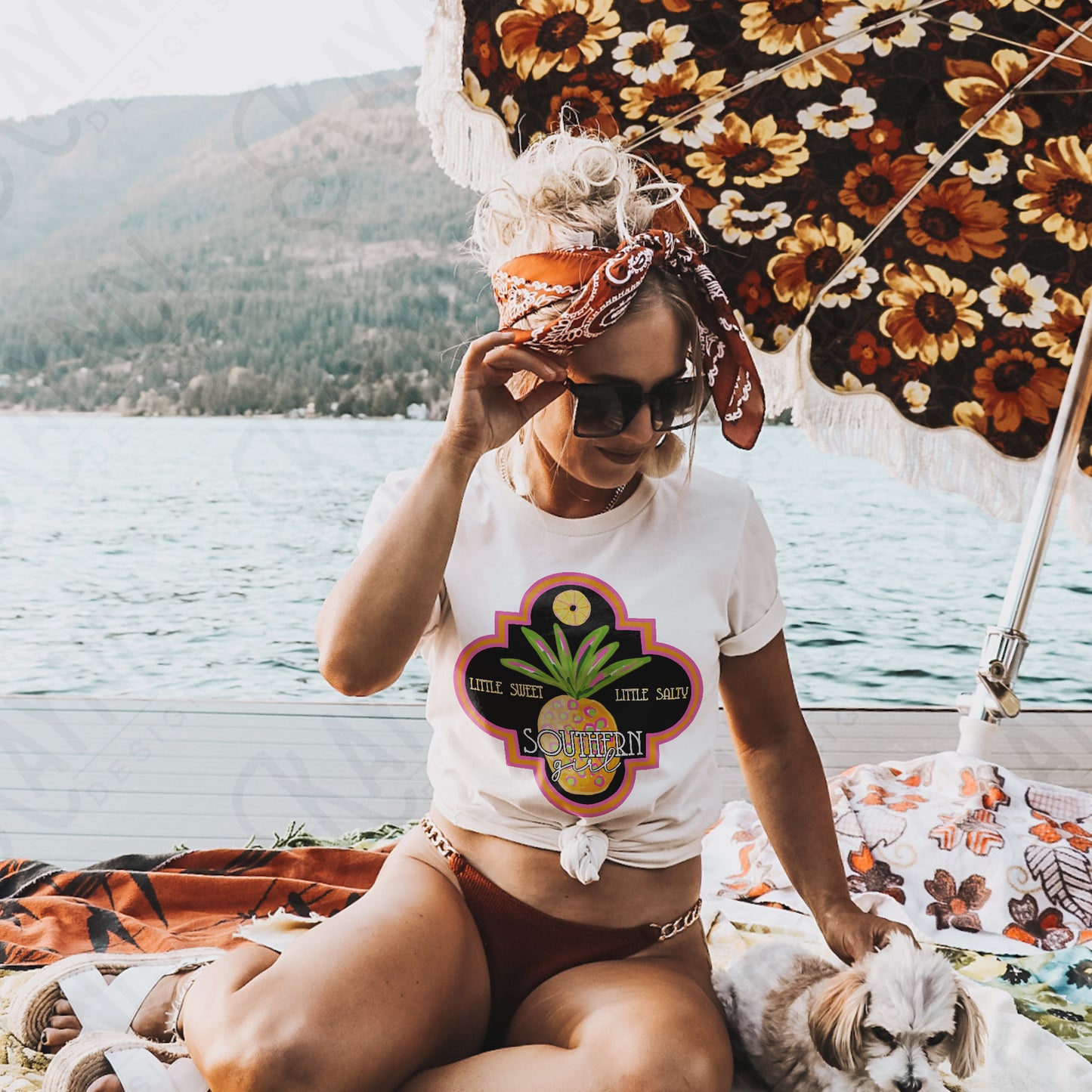 Southern Girl Charm Little Sweet Little Salty Pineapple Sublimation Design PNG Digital Download Printable Southern Prep Preppy Girly Beach