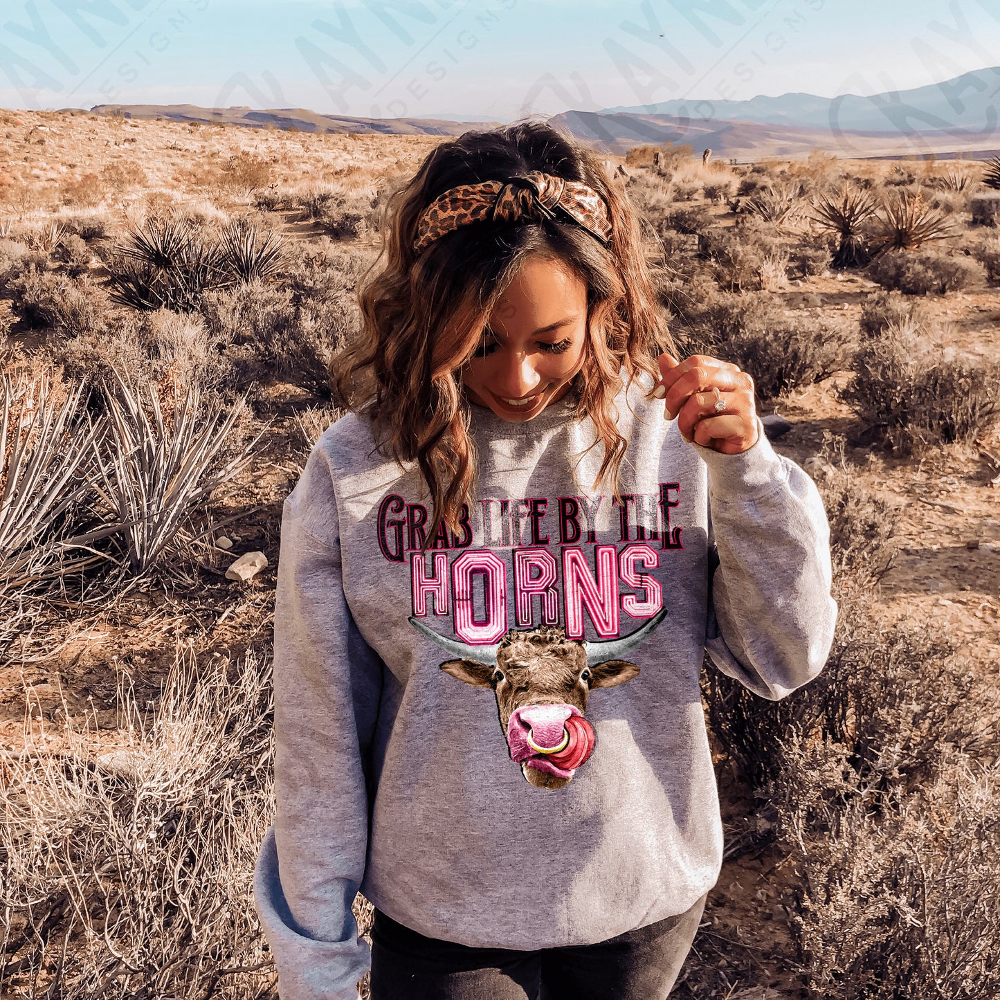 Take Life By The Horns Sublimation PNG Digital Download Printable Design Sublimation Country Western Southern Rodeo Steer Cow Cattle Head