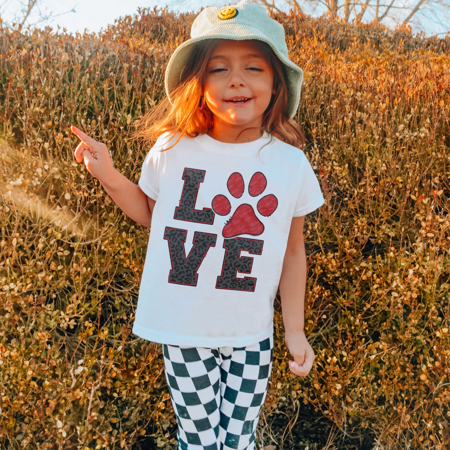 LOVE Red Paw Print Sublimation Design PNG Digital Download Printable