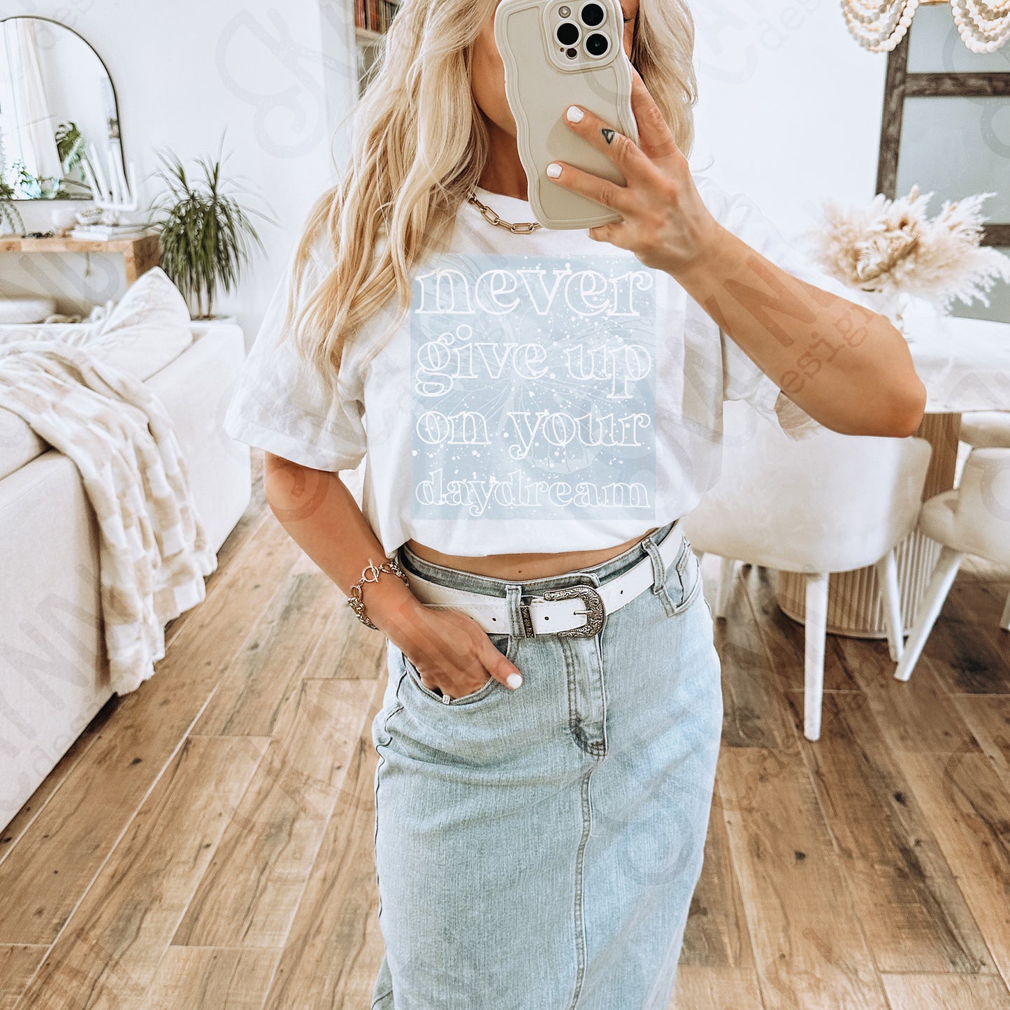 Never Give Up On Your Daydream Sublimation Design PNG Digital Download Printable