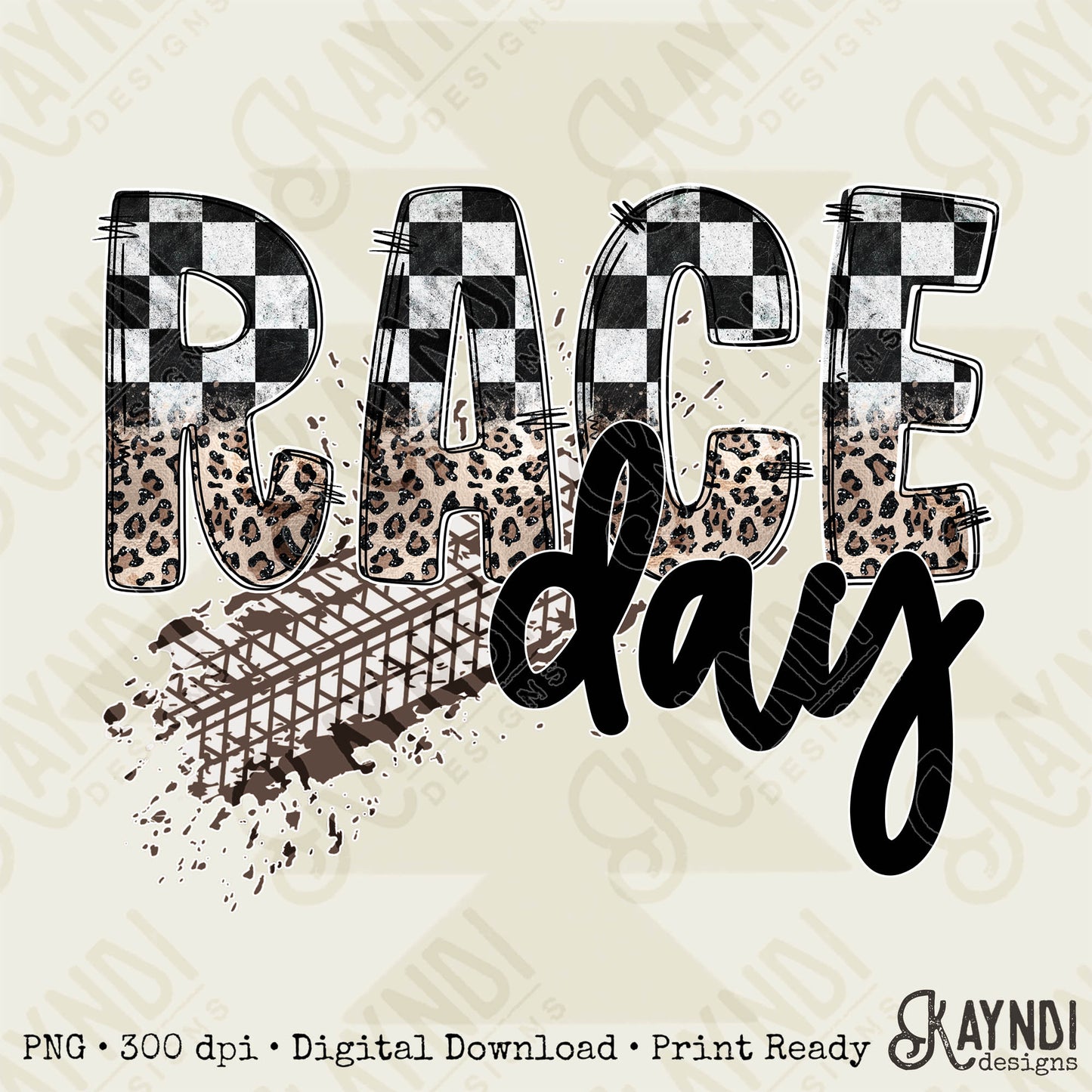 Race Day Tire Marks Sublimation Design PNG Digital Download Printable Checkered & Leopard