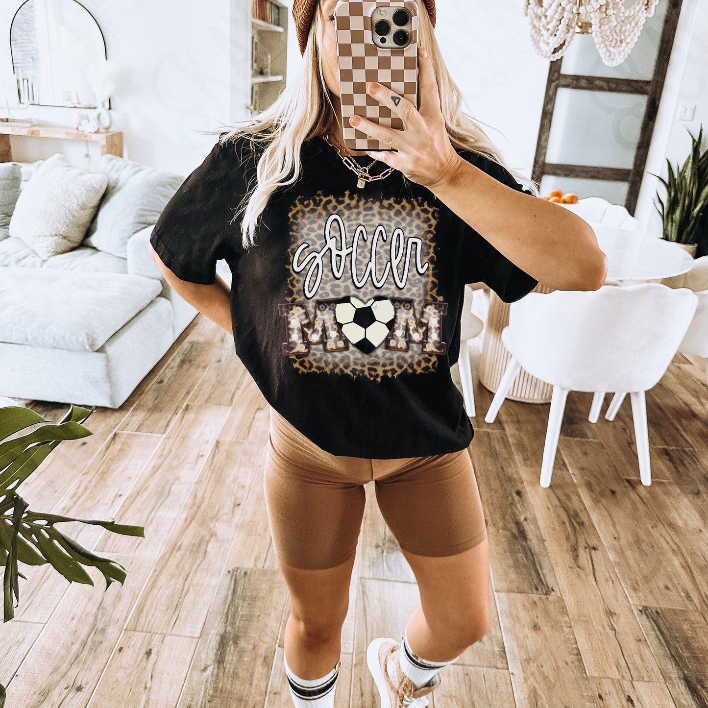 Soccer Mom Leopard Marquee Sublimation Design PNG Digital Download Printable