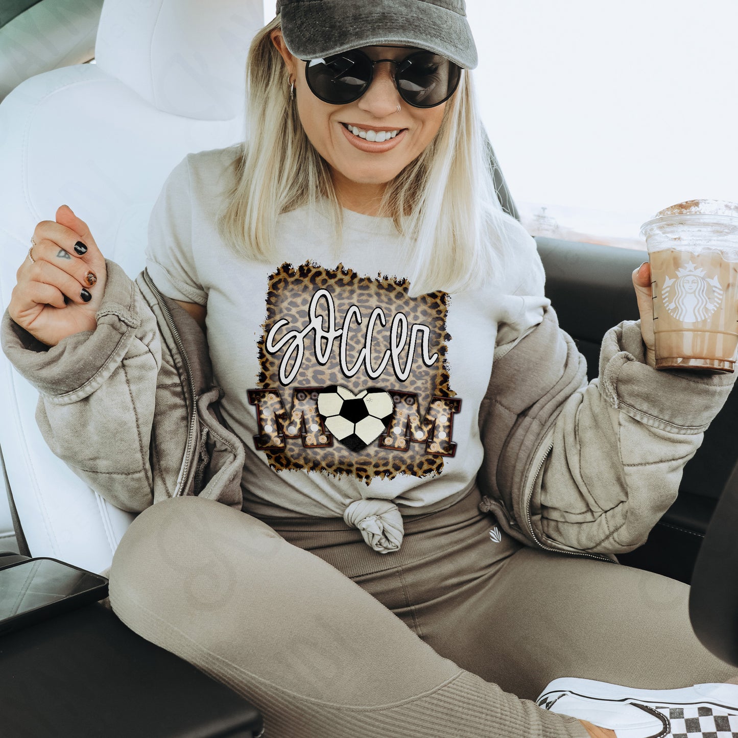 Soccer Mom Leopard Marquee Sublimation Design PNG Digital Download Printable