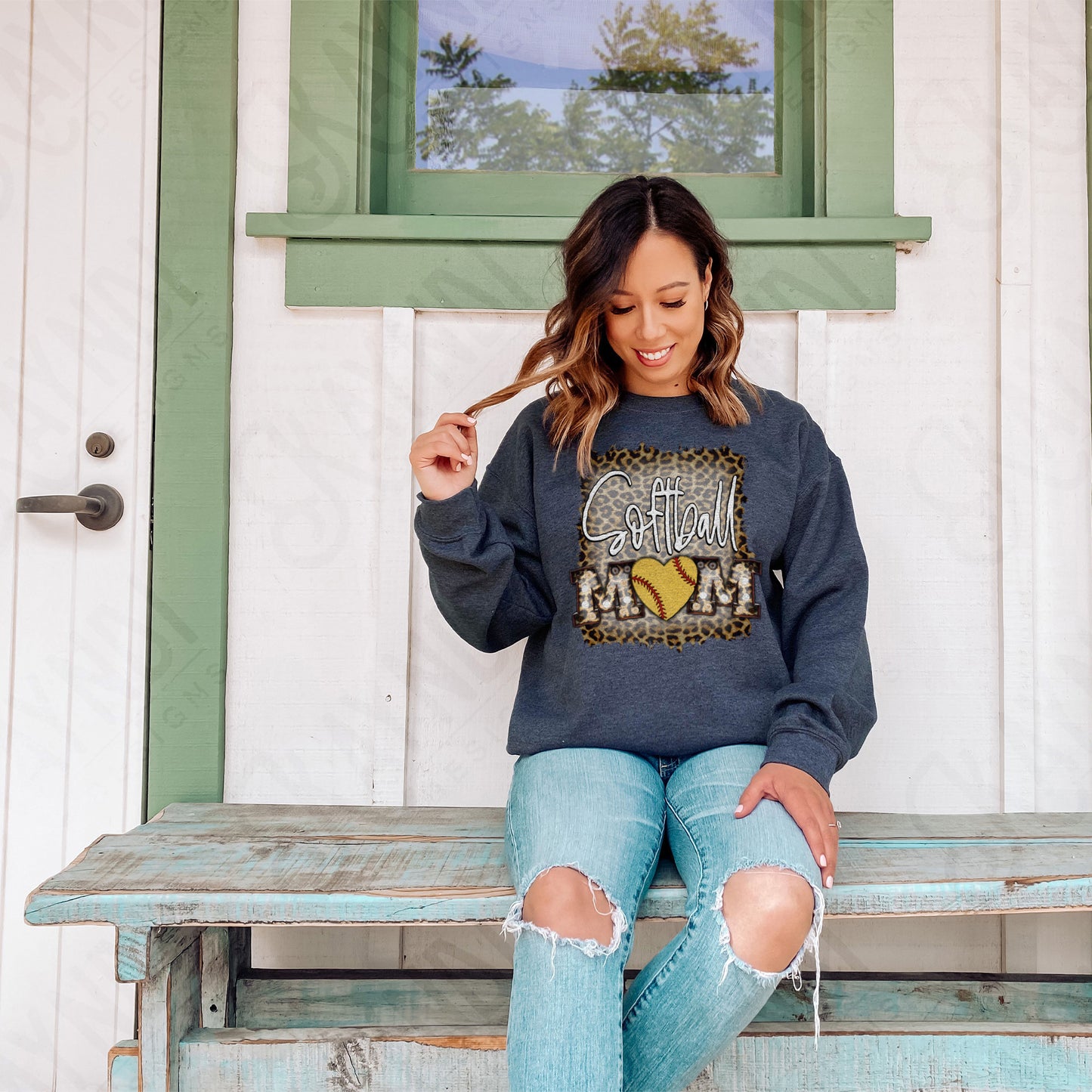 Softball Mom Leopard Marquee Sublimation Design PNG Digital Download Printable