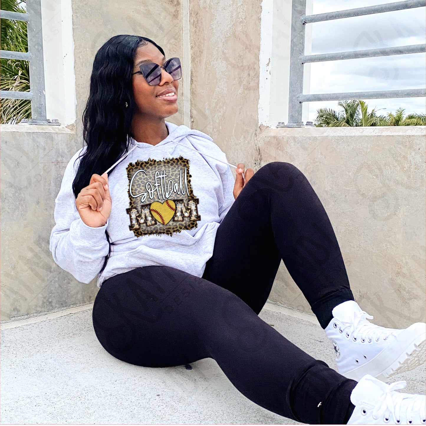 Softball Mom Leopard Marquee Sublimation Design PNG Digital Download Printable