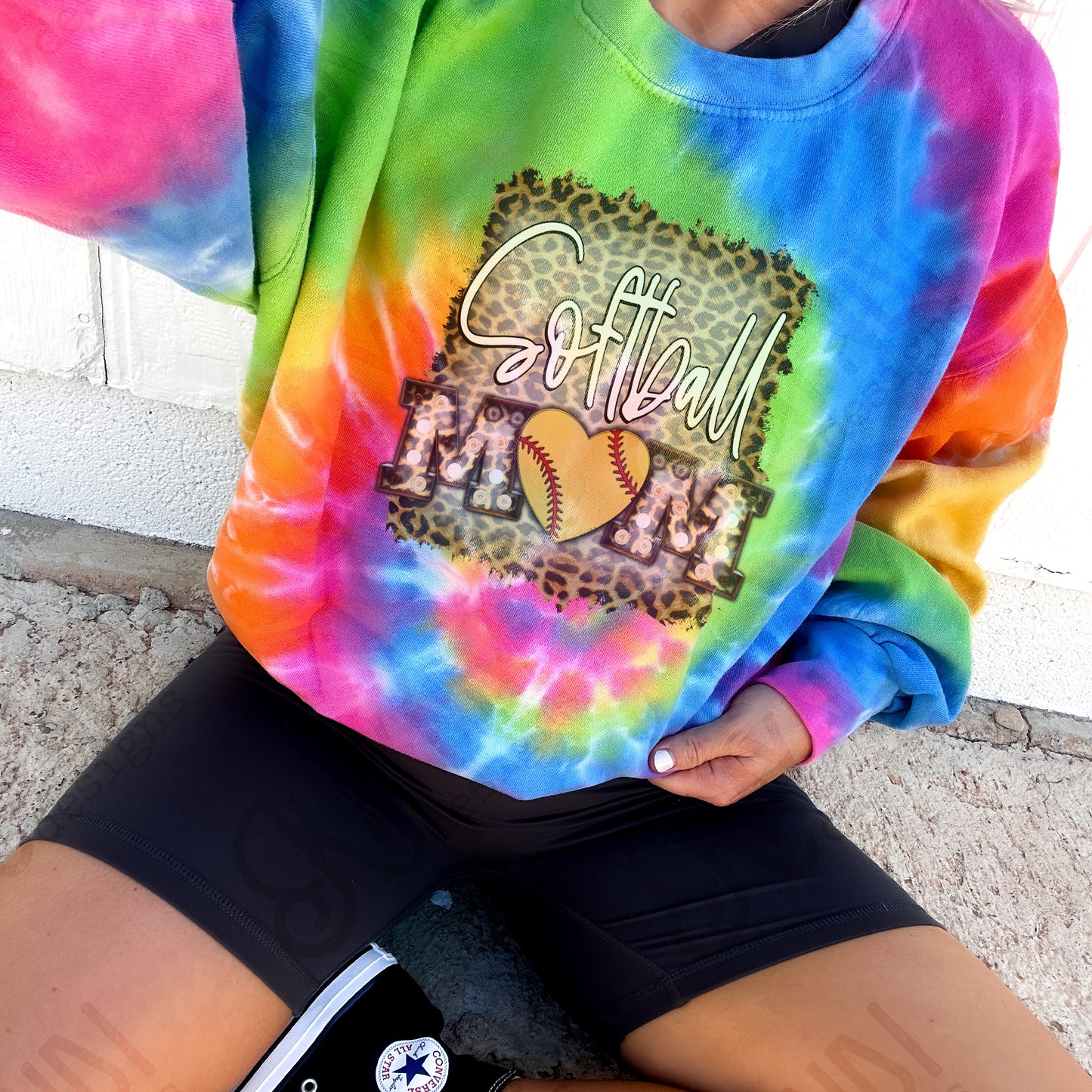 Softball Mom Leopard Marquee Sublimation Design PNG Digital Download Printable