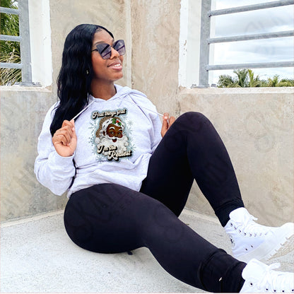 First Things First Im The Realest Santa Sublimation Design PNG Digital Download Printable Leopard Cheetah Blue Snowflakes African American