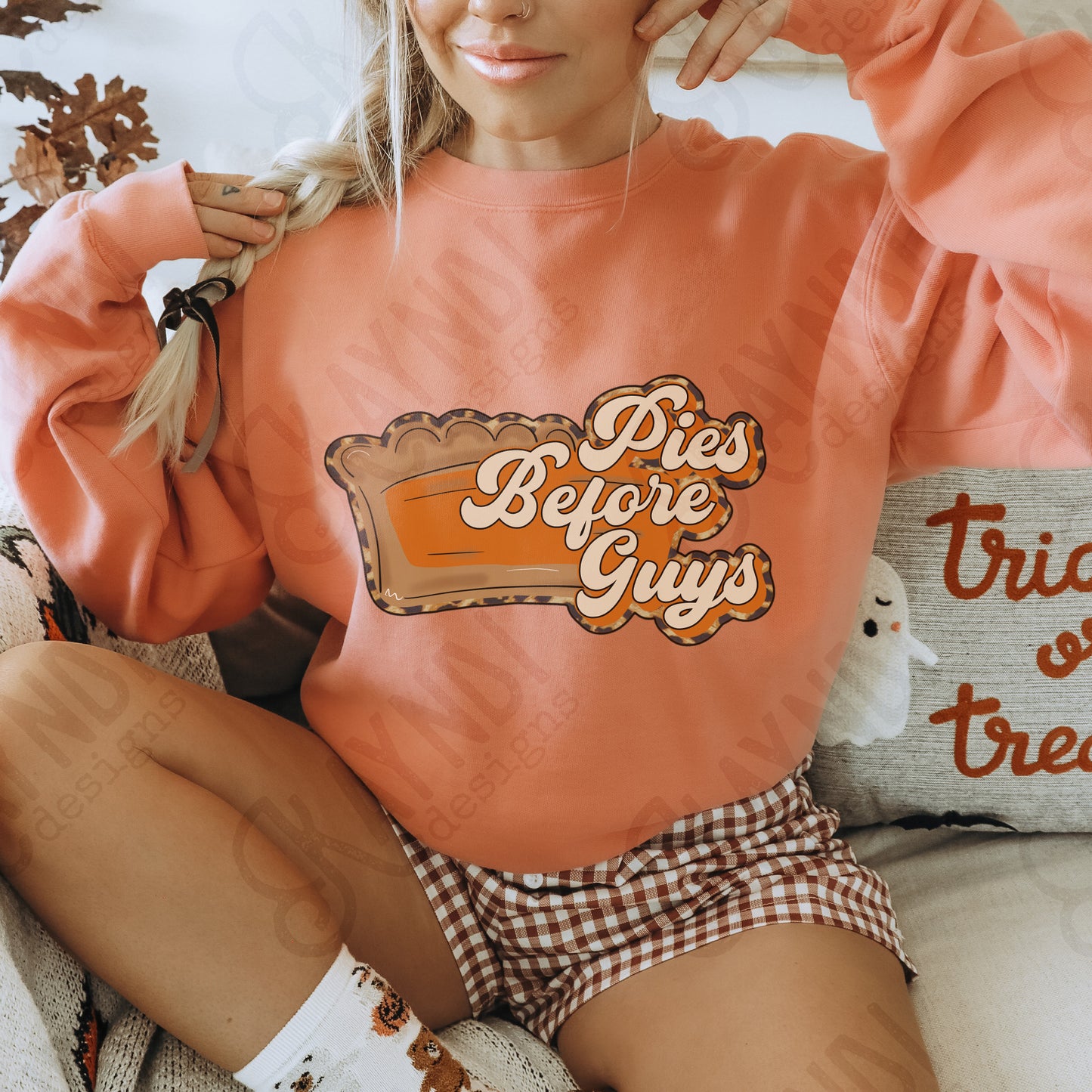 Pies Before Guys Sublimation Design PNG Digital Download Printable Thanksgiving Pumpkin Pie Leopard Cheetah Retro Groovy Quote Saying