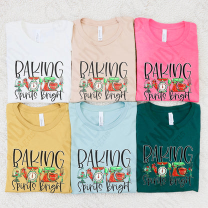 Baking Spirits Bright Sublimation Design PNG Digital Download Printable Christmas Baking
