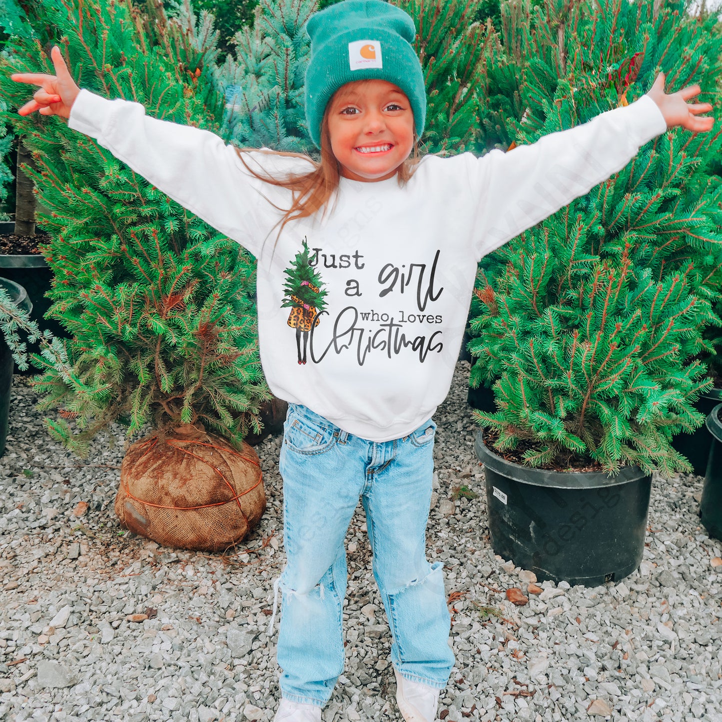 Just a Girl Who Loves Christmas Sublimation Design PNG Digital Download Printable