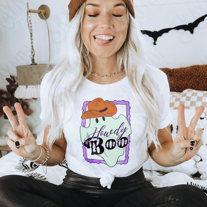 Howdy Boo Sublimation Design PNG Digital Download Printable Halloween Ghost Cute Western