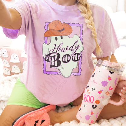 Howdy Boo Sublimation Design PNG Digital Download Printable Halloween Ghost Cute Western