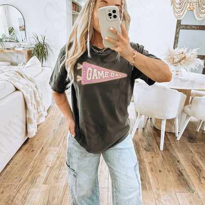 Game Day Pendant Gold 1 Light Pink Sublimation Design PNG Digital Download Printable School Spirit