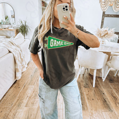 Game Day Pendant Gold 12 Green Sublimation Design PNG Digital Download Printable School Spirit