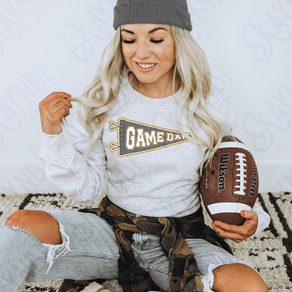 Game Day Pendant Gold 19 Gray Sublimation Design PNG Digital Download Printable School Spirit
