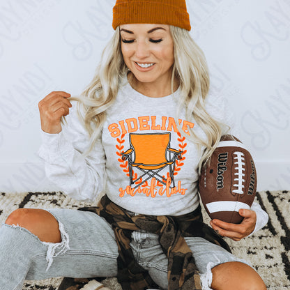 Sideline Social Club Orange Sublimation Design PNG Digital Download Printable School Spirit